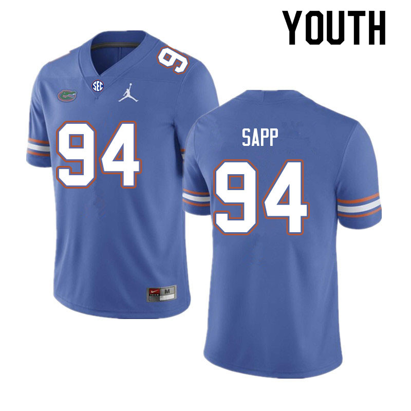Youth #94 Tyreak Sapp Florida Gators College Football Jerseys Sale-Royal - Click Image to Close